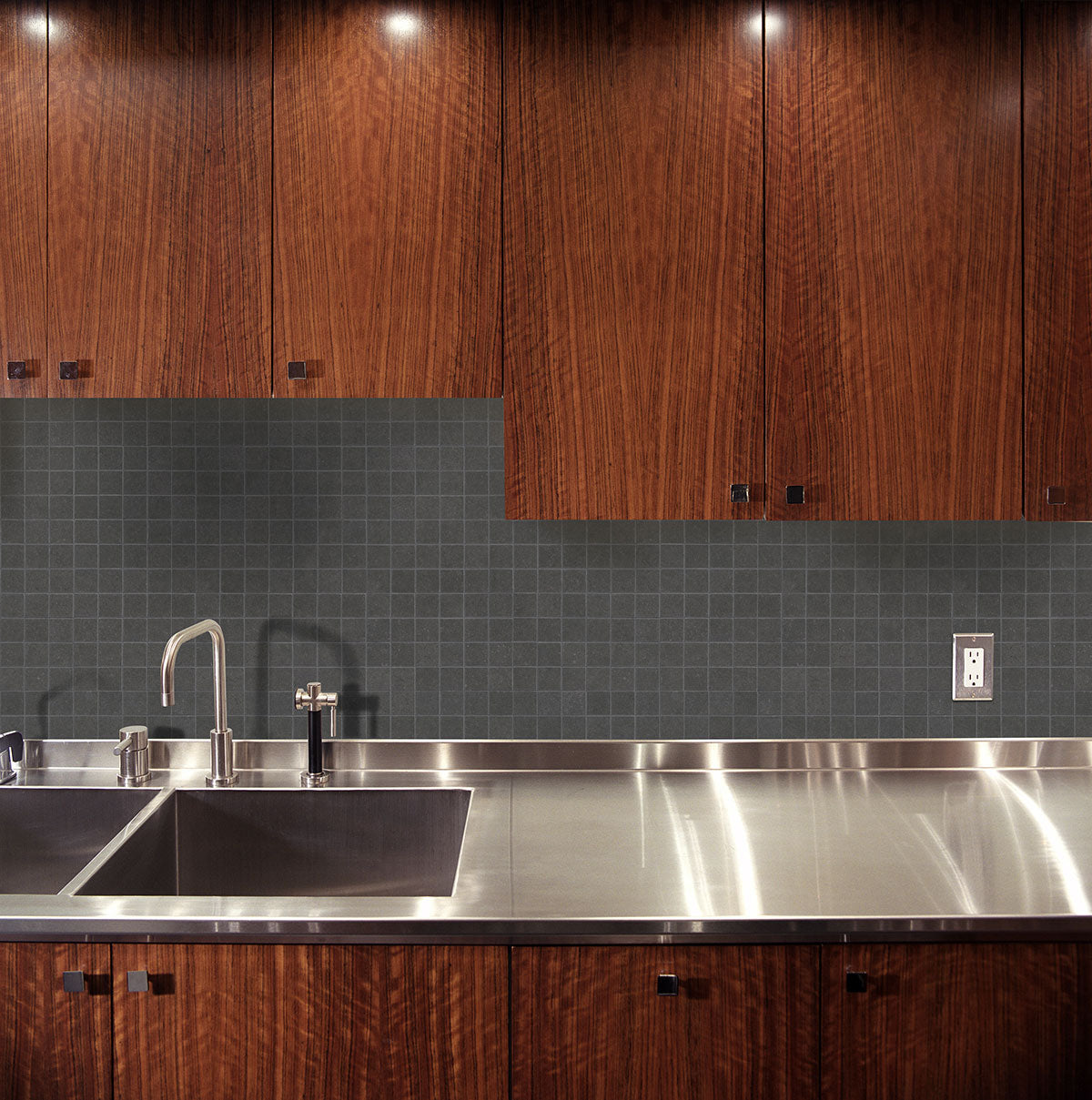 MSI Dimensions Graphite 2 x 2 Matte Porcelain mosaic (NDIMGRA2X2) – MSI room scene (kitchen)
