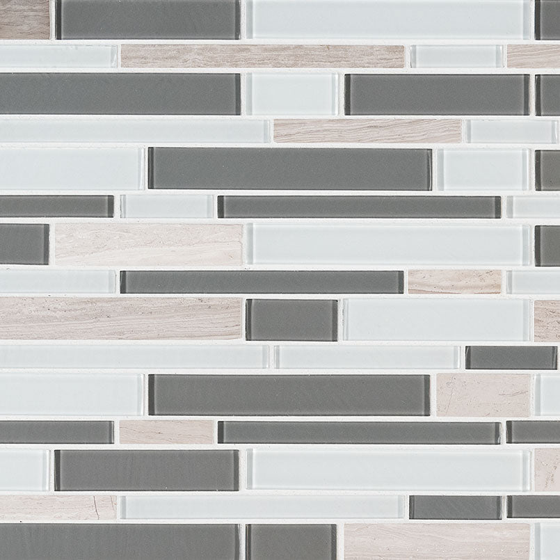 MSI Gray Cliff Interlocking Glass mosaic (SMOT-SGLSIL-GRACLI4MM) – MSI product image