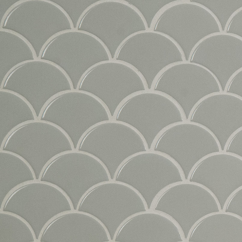 MSI Retro Scallop Gray Glossy Porcelain mosaic (SMOT-PT-RETGRA-SCALOP) – MSI product image