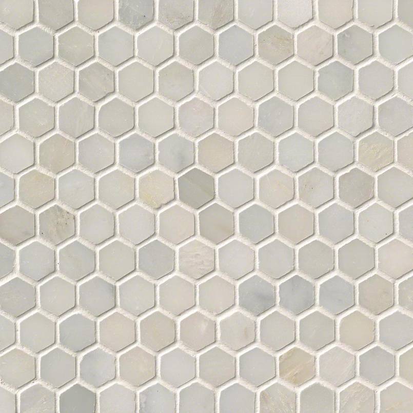 MSI Greecian White 1" Hexagon Polished Marble mosaic (SMOT-GRE-1HEXP) – MSI product image