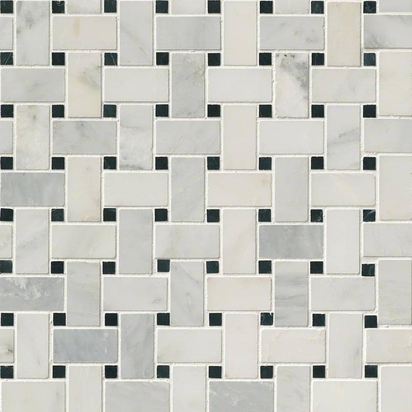 MSI Greecian White Basketweave Pattern Polished Marble mosaic (SMOT-GRE-BWP) – MSI product image