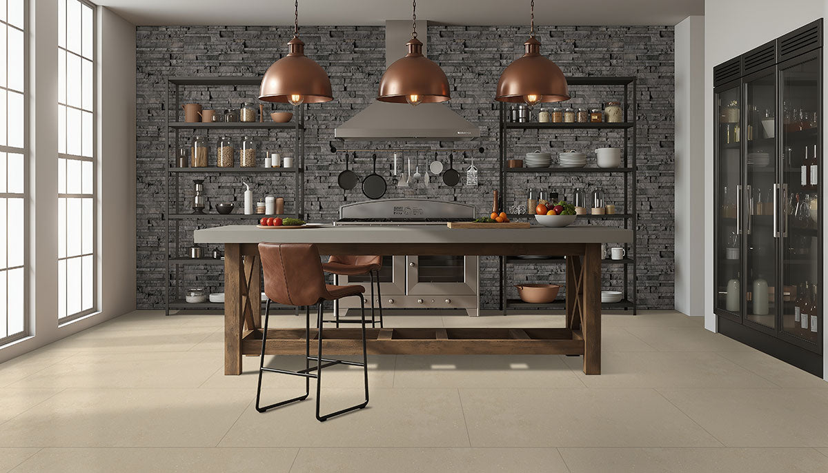 MSI Architecta Greige 12 x 24 Matte Porcelain tile (NARCGRE1224) – MSI room scene (kitchen)