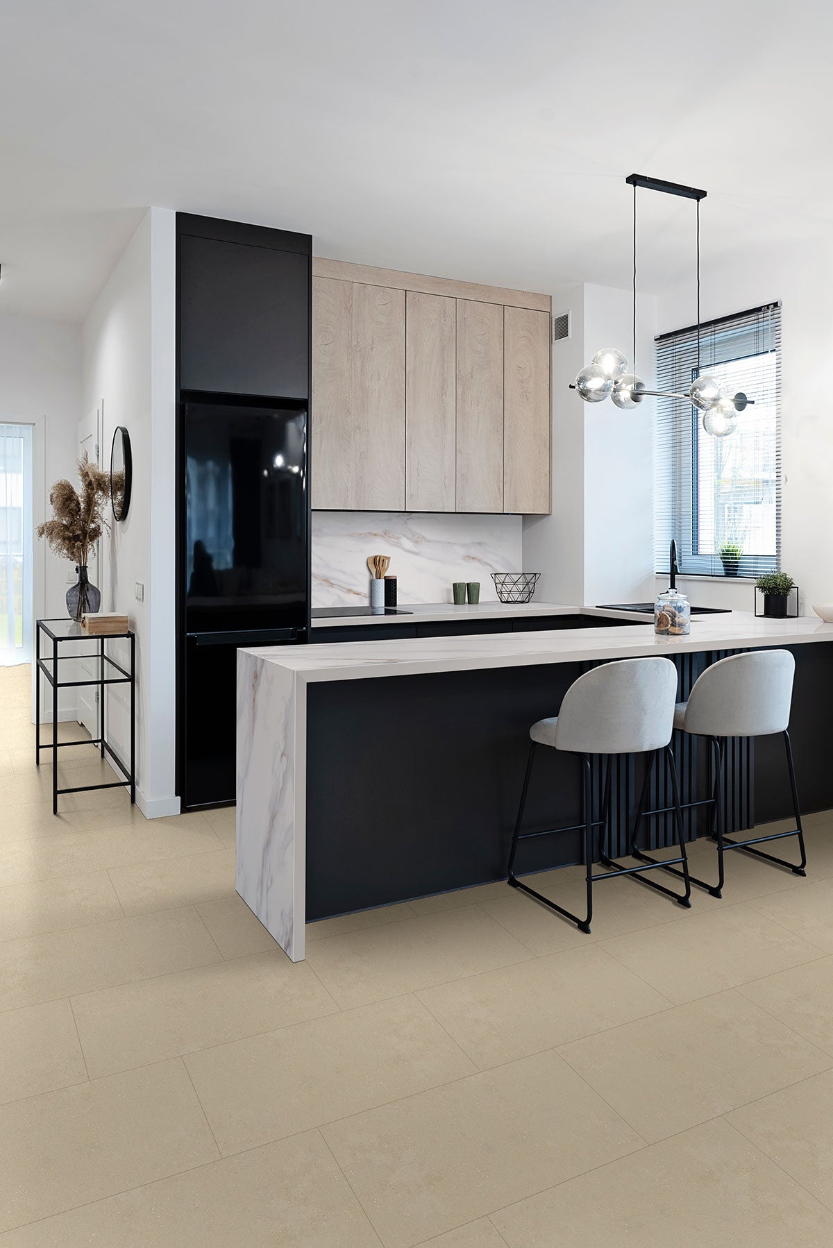 MSI Architecta Greige 24 x 24 Matte Porcelain tile (NARCGRE2424-R11) – MSI room scene (kitchen)