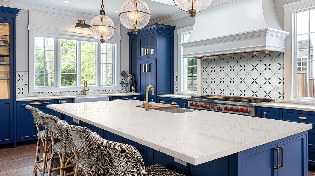MSI Zaria Gre 8 x 8 Matte Porcelain tile (NZARGRE8X8) – MSI room scene (kitchen)
