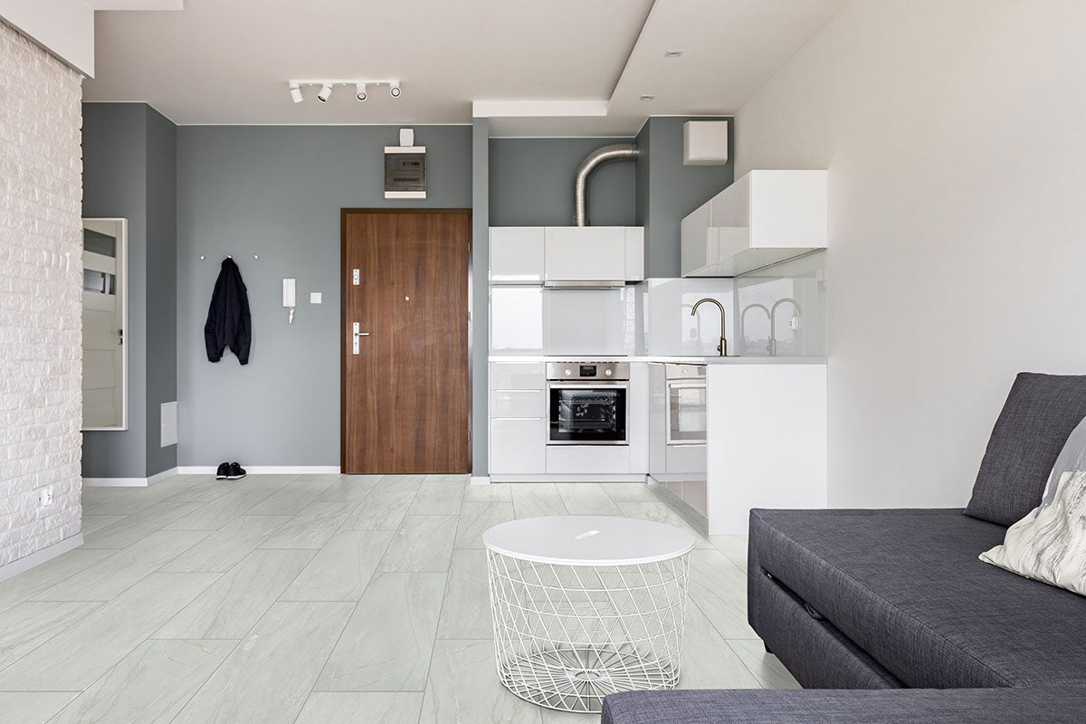 MSI Durban Grey 12 x 24 Polished Porcelain tile (NDURGRE1224P) – MSI room scene