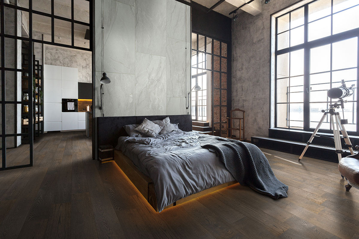 MSI Durban Grey 3 x 24 Polished Porcelain trim (NDURGRE3x24BNP) – MSI room scene