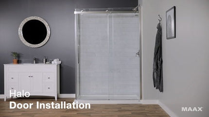 Halo Return Panel for 32 in. Base with Clear glass in Brushed Nickel - Plumbing Market