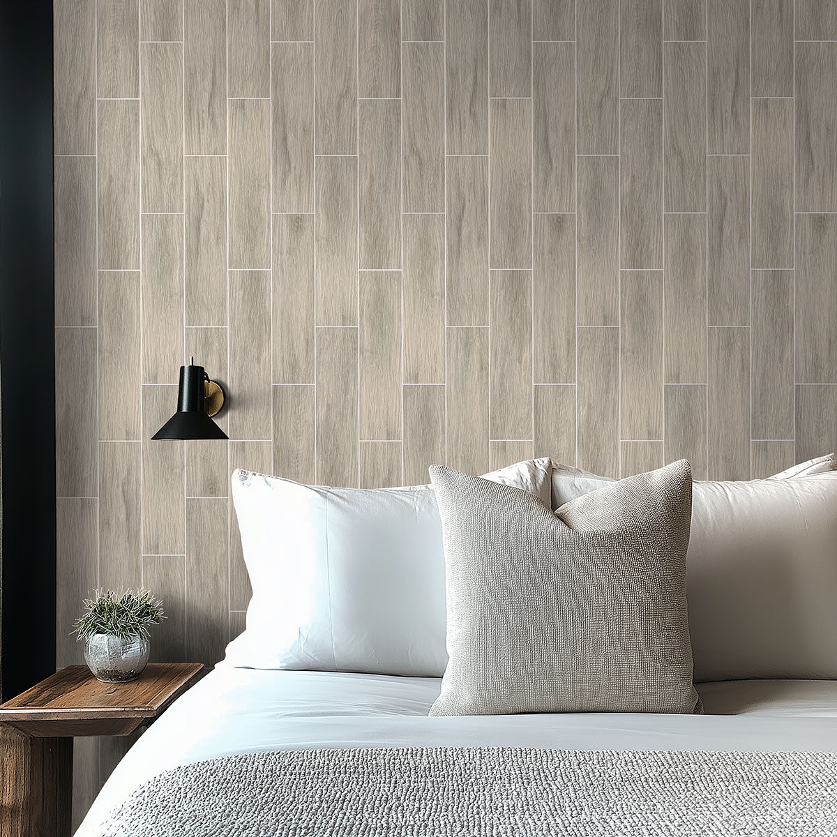 MSI Balboa Ice 6 x 24 Matte Ceramic tile (NBALICE6X24) – MSI room scene (bedroom)