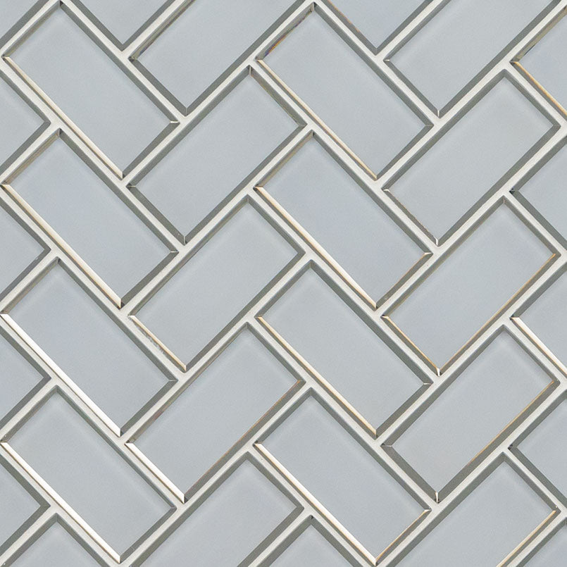 MSI Ice Bevel Herringbone 2 x 4 Glossy Glass mosaic (SMOT-GLS-ICEBEHB8MM) – MSI product image