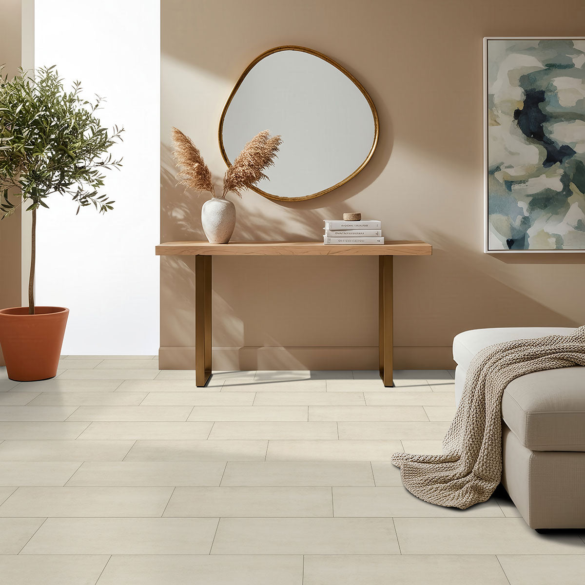 MSI Trecento Ivorelle luxury vinyl plank 12 x 24 (VTRIVOREL12X24-5MM-12MIL)