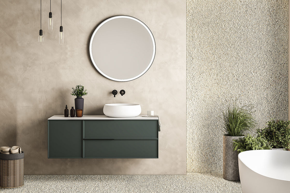 MSI Ivory White Mini Pebble Tumbled Marble mosaic (SMOT-PEB-IVOWHIT) – MSI room scene (bathroom)