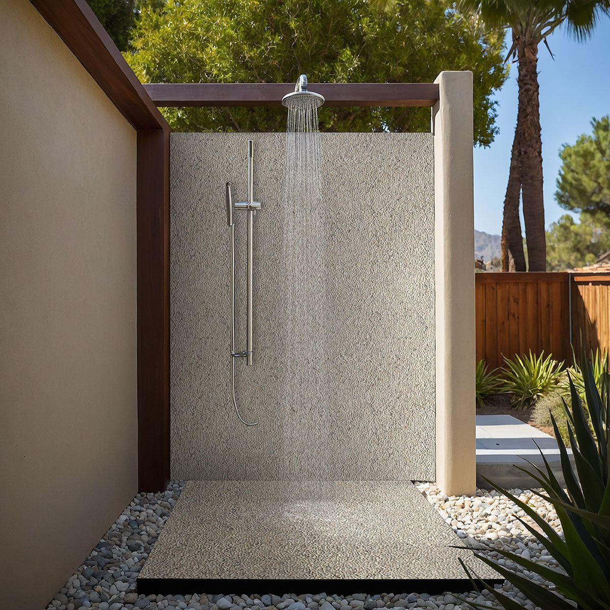 MSI Ivory White Mini Pebble Tumbled Marble mosaic (SMOT-PEB-IVOWHIT) – MSI room scene