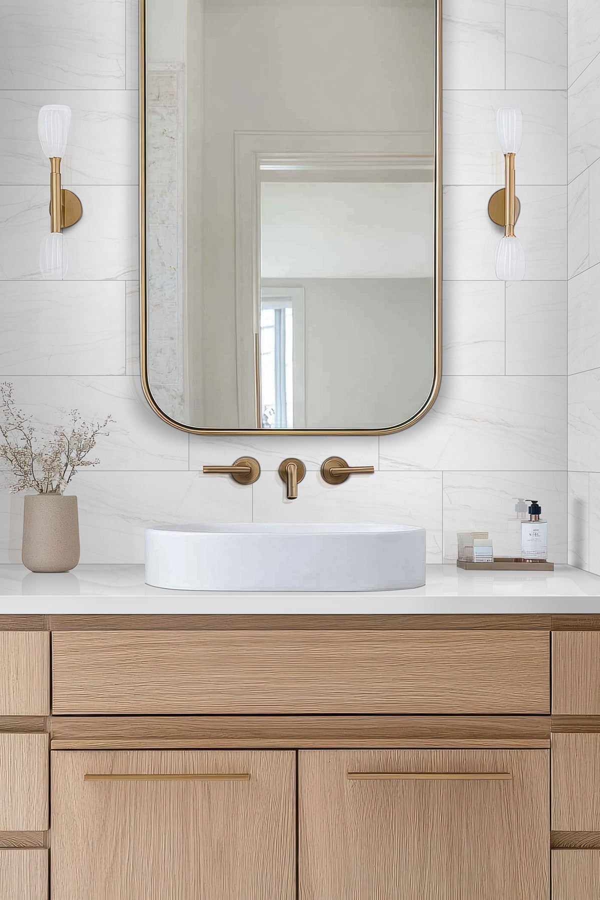 MSI Kaya Zermatta Blanca 12 x 24 Matte Porcelain tile (NKAYZERBLA1224) – MSI room scene (bathroom)