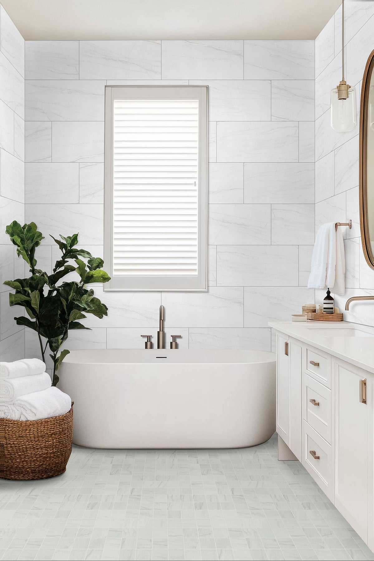 MSI Kaya Zermatta Blanca 12 x 24 Matte Porcelain tile (NKAYZERBLA1224) – MSI room scene (bathroom)