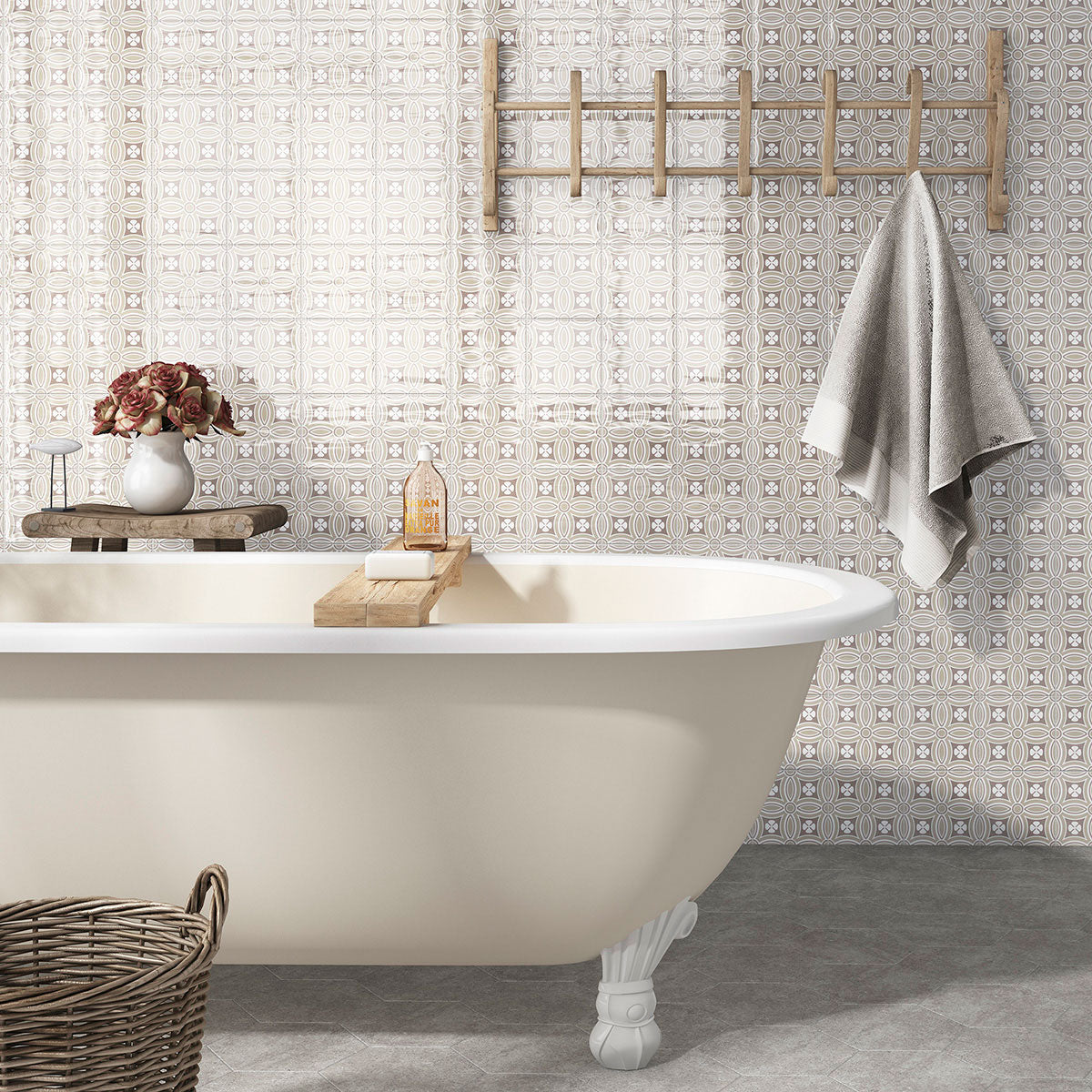 MSI Kenzzi Dekora 5.2 x 5.2 Glossy Ceramic tile (NDEK5X5) – MSI room scene