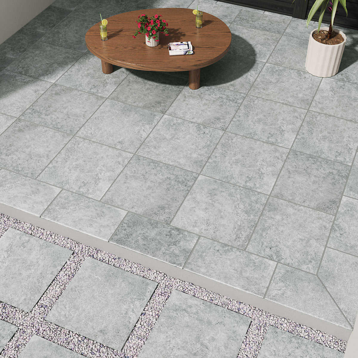 MSI Lunar Silver 24 x 48 Matte Porcelain paver (LPAVNLUNSIL2448) – MSI room scene