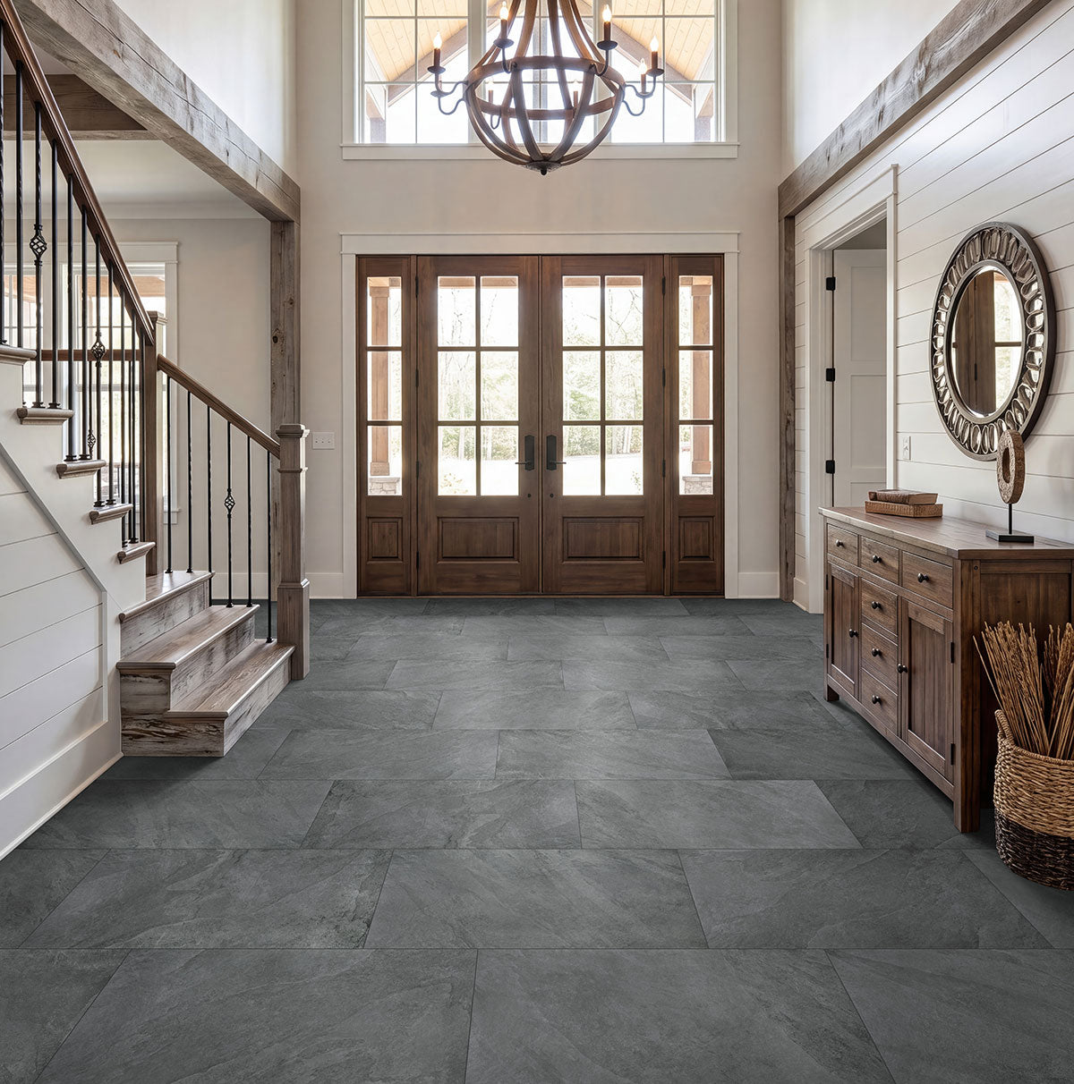MSI Midnight Montage 24 x 48 Matte Porcelain tile (NMIDMON2448) – MSI room scene