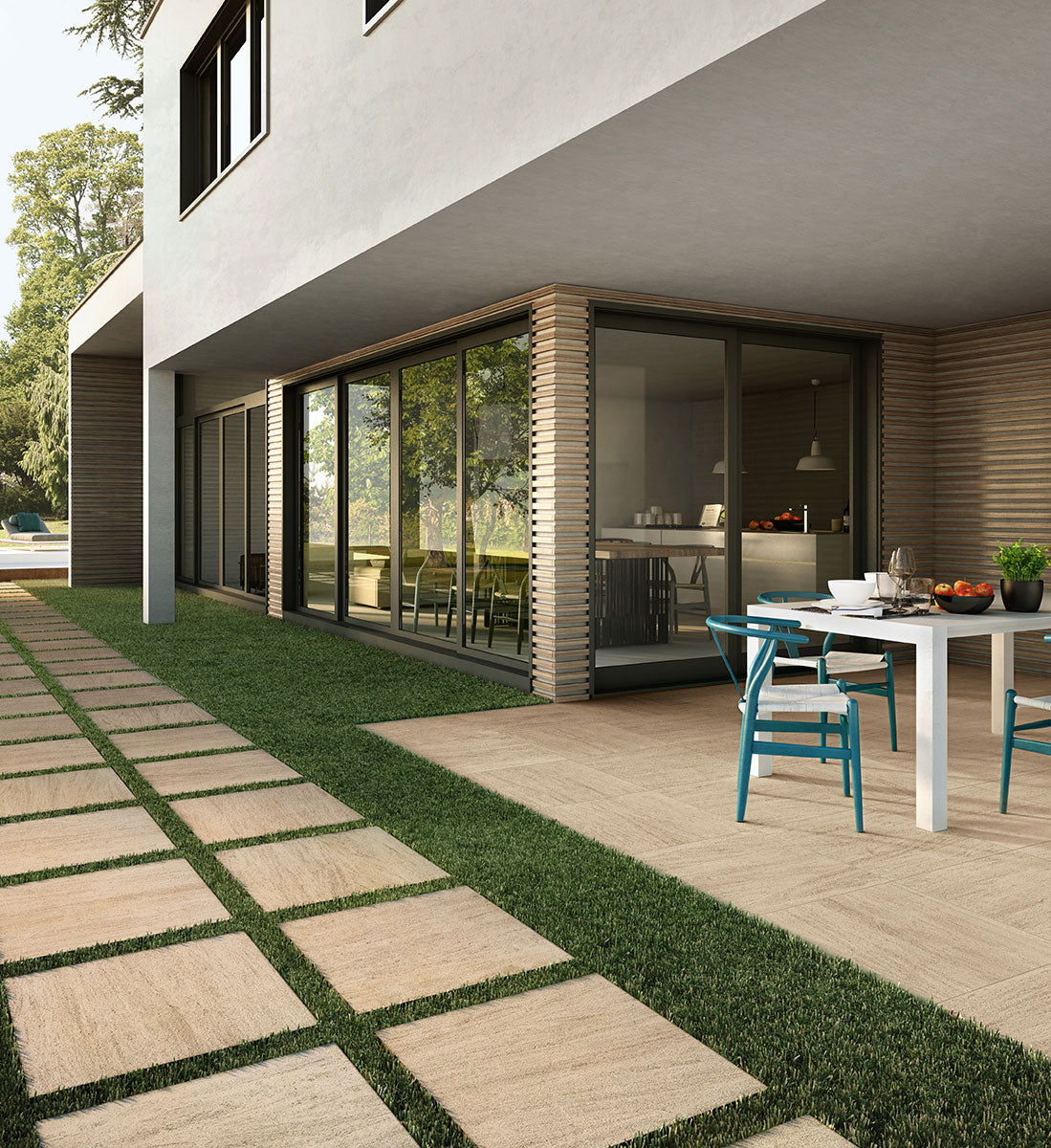 MSI Living Style Beige 24 x 24 Matte Porcelain tile (NLIVSTYBEI2424) – MSI room scene (living room)