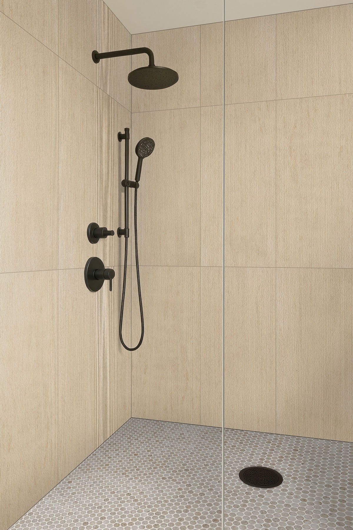 MSI Living Style Beige Ridge 24 x 48 Matte Porcelain tile (NLIVSTYBEIRID2448) – MSI room scene (bathroom)