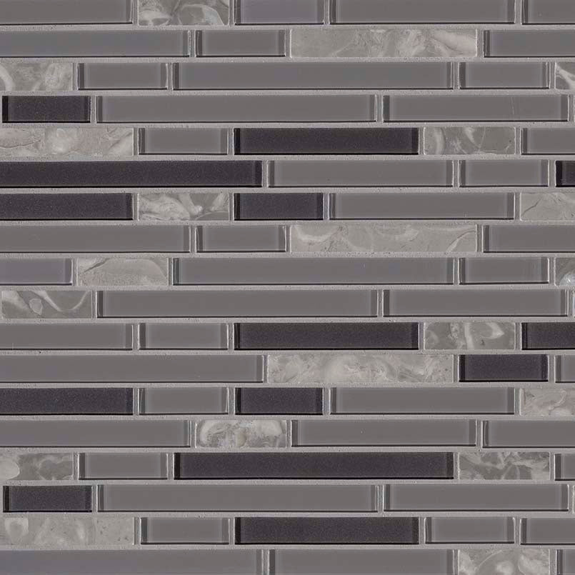 MSI Lorena Grigio Interlocking Glass mosaic (SMOT-SGLSIL-LORGRI4MM) – MSI product image
