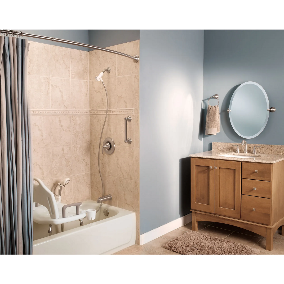 Moen Home Care 9" Designer Bathroom Hand Grip LR2250D in Brushed Nickel (LR2250DBN) - view 7