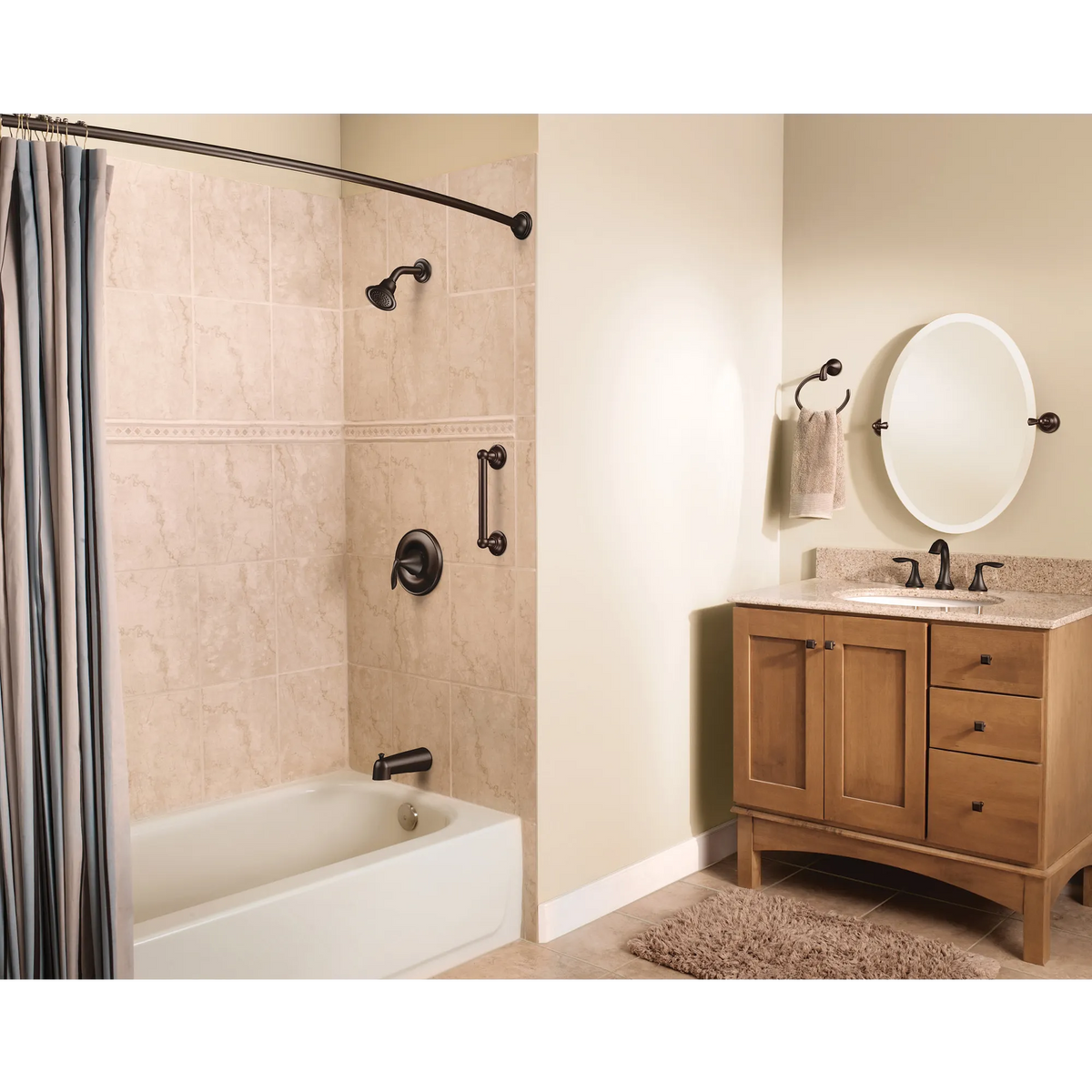 Moen Home Care 9" Designer Bathroom Hand Grip LR2250D in Old World Bronze (LR2250DOWB) - view 3