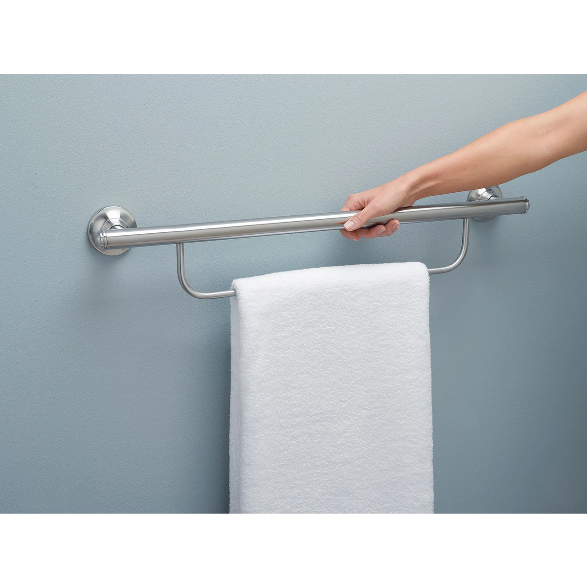 Moen Home Care 24" Grab Bar With Towel Bar LR2350D in Brushed Nickel (LR2350DBN) - view 5