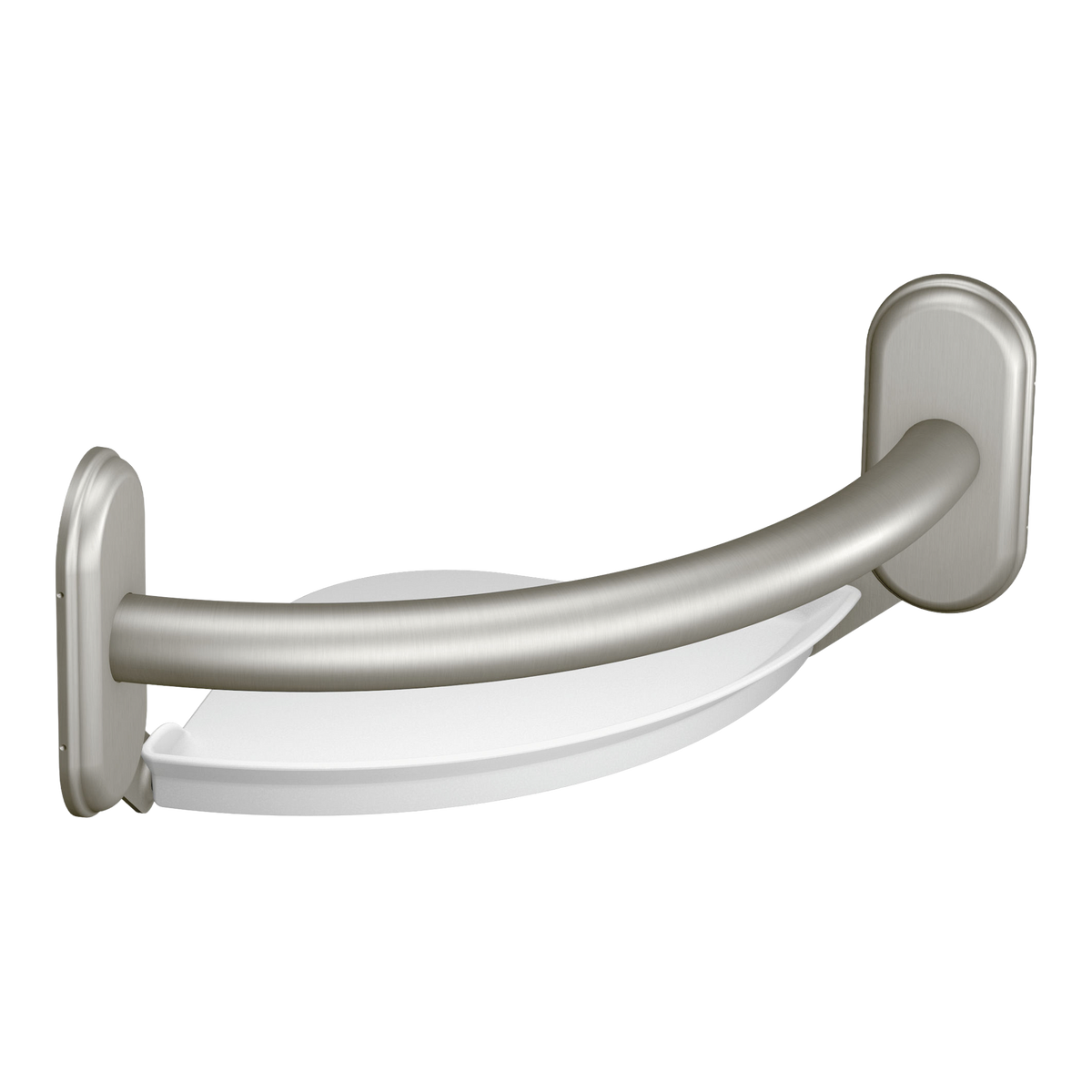 Moen 9" Grab Bar With Corner Shelf LR2354D in Brushed Nickel (LR2354DBN)