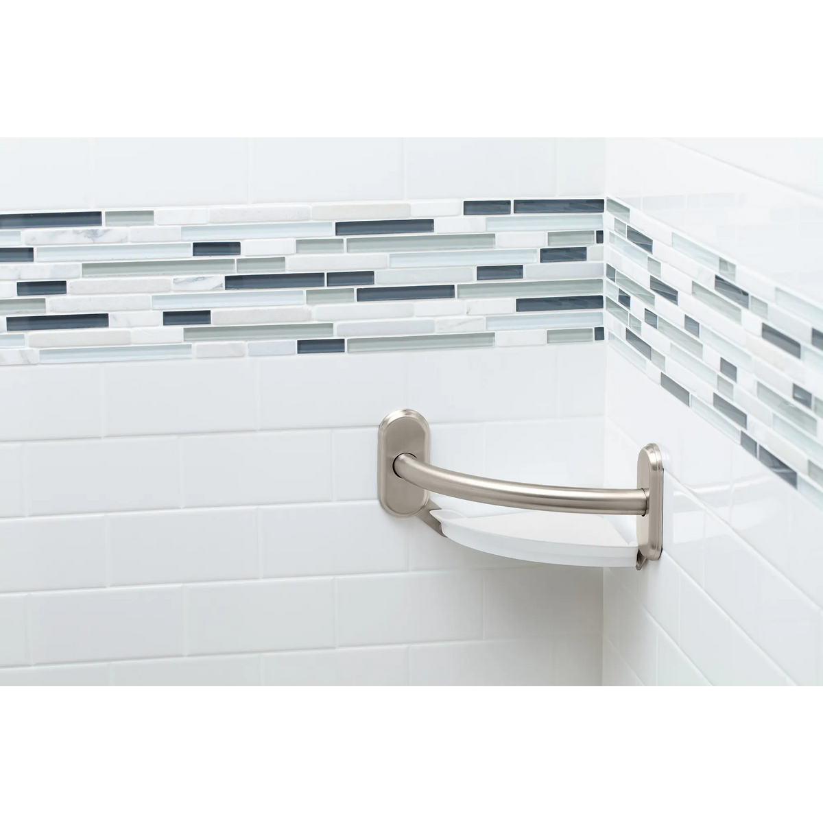 Moen 9" Grab Bar With Corner Shelf LR2354D in Brushed Nickel (LR2354DBN) - view 5
