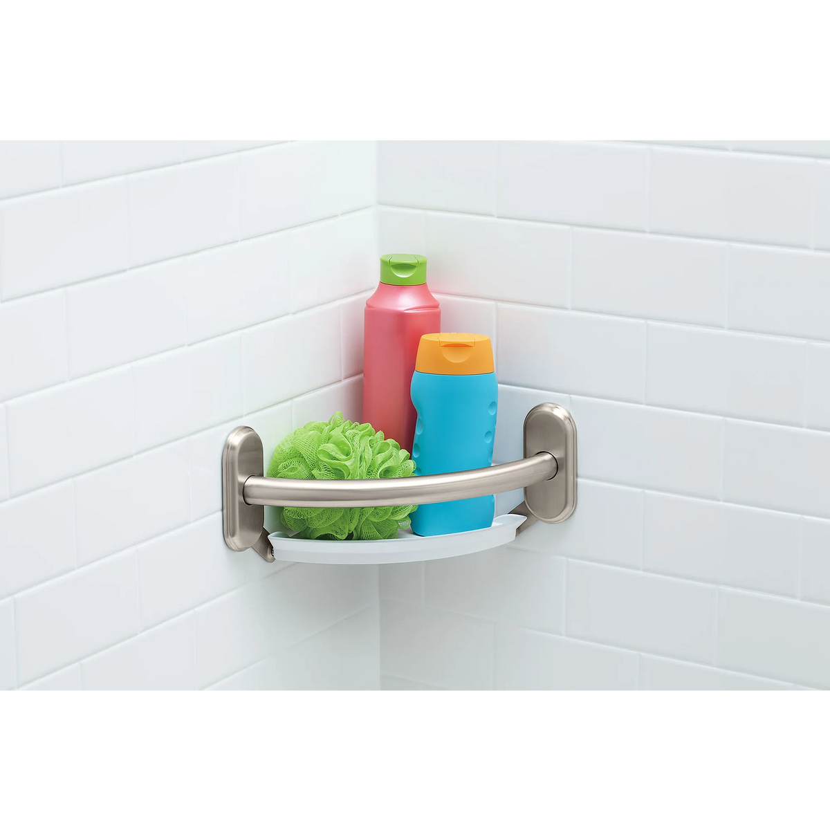 Moen 9" Grab Bar With Corner Shelf LR2354D in Brushed Nickel (LR2354DBN) - view 6