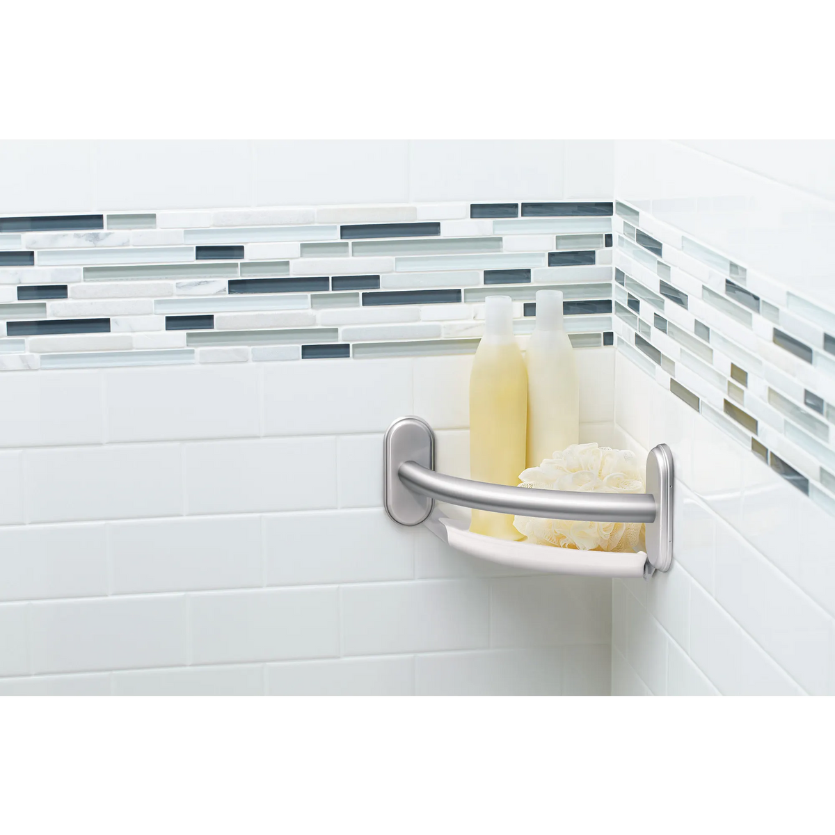 Moen 9" Grab Bar With Corner Shelf LR2354D in Chrome (LR2354DCH) - view 2