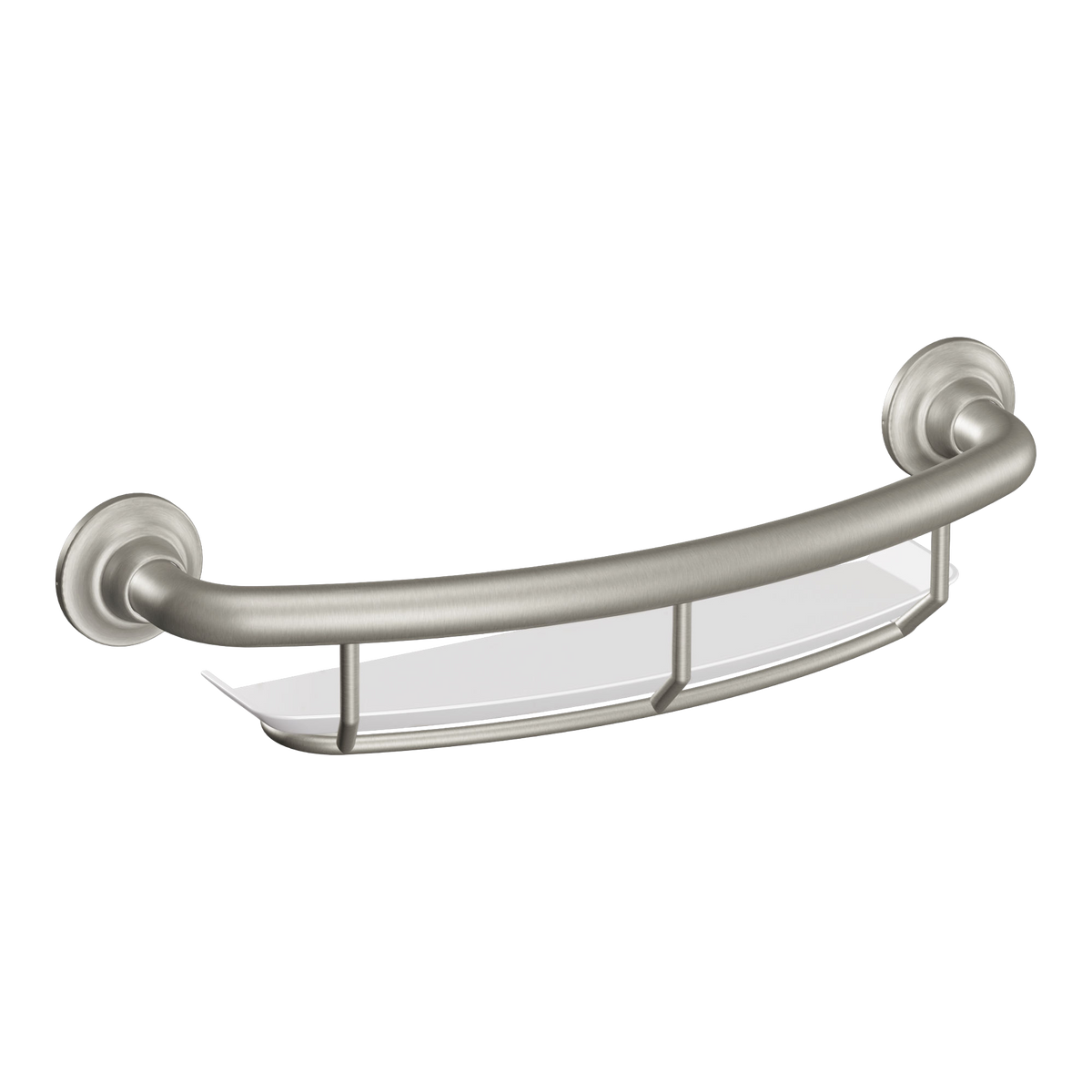 Moen 16" Grab Bar With Shelf LR2356D in Brushed Nickel (LR2356DBN)