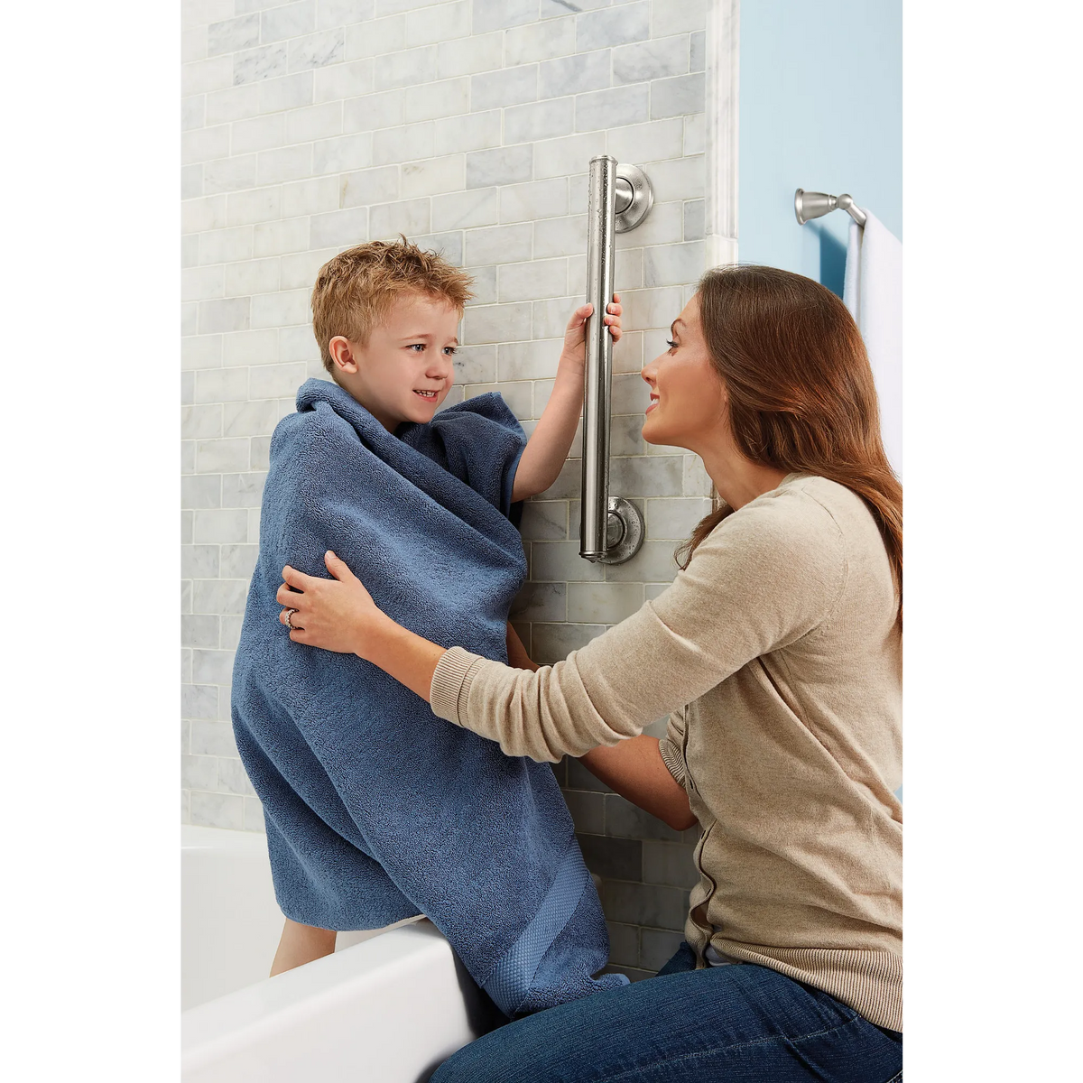 Moen Home Care 16" Designer Grab Bar LR8716D1G in Brushed Nickel (LR8716D1GBN) - view 6