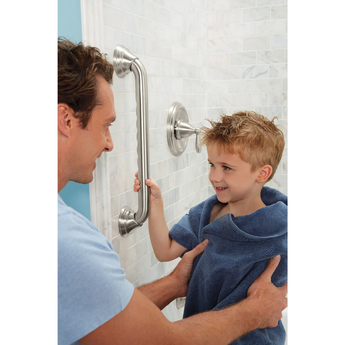 Moen Home Care 16" Designer Grab Bar LR8716D3G in Brushed Nickel (LR8716D3GBN) - view 6