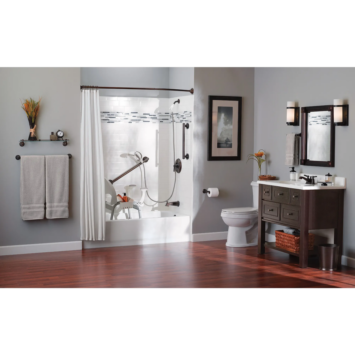 Moen Home Care 24" Designer Grab Bar LR8724D3G in Old World Bronze (LR8724D3GOWB) - view 2
