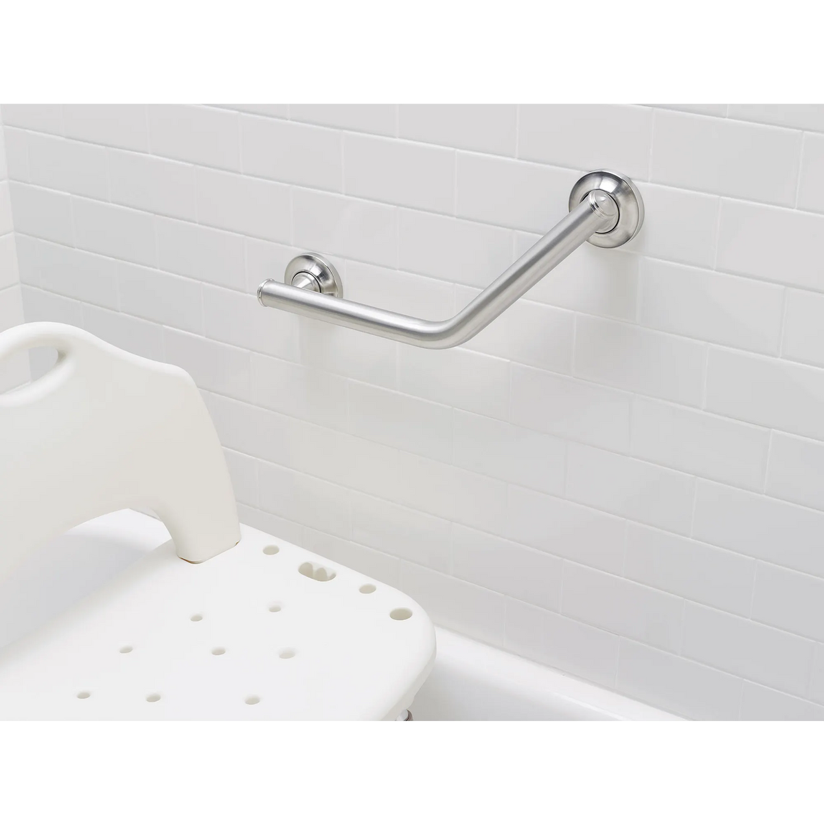 Moen 16" Angled Grab Bar LRA8716D1G in Brushed Nickel (LRA8716D1GBN) - view 3