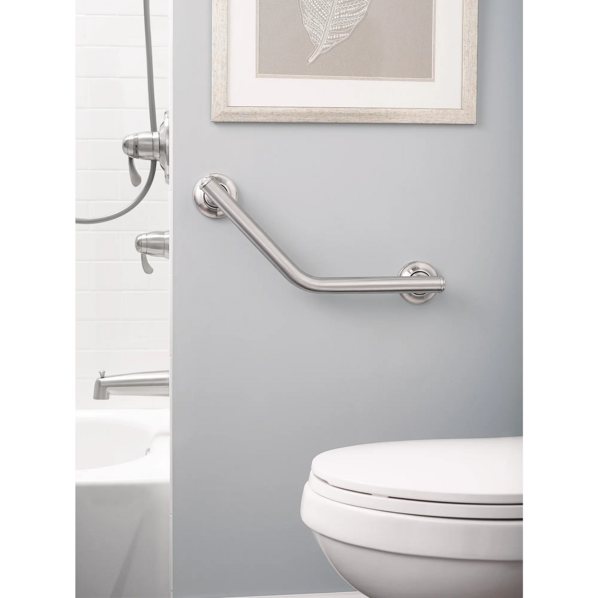 Moen 16" Angled Grab Bar LRA8716D1G in Brushed Nickel (LRA8716D1GBN) - view 2