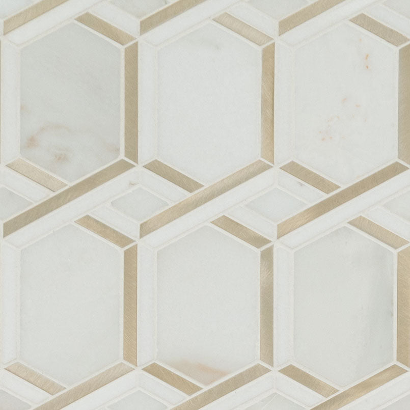 MSI Luxor Royal Link Gold Pattern Stone Metal Blend mosaic (SMOT-SMTL-LUXROYLGOL8MM) – MSI product image