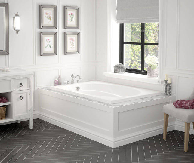 Temple 60 x 41 Acrylic Alcove End Drain Bathtub in White - Plumbing Market