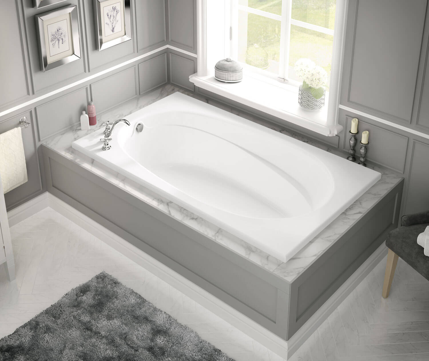 Talisman 71 x 42 Acrylic Drop-in End Drain Bathtub in White - Plumbing Market
