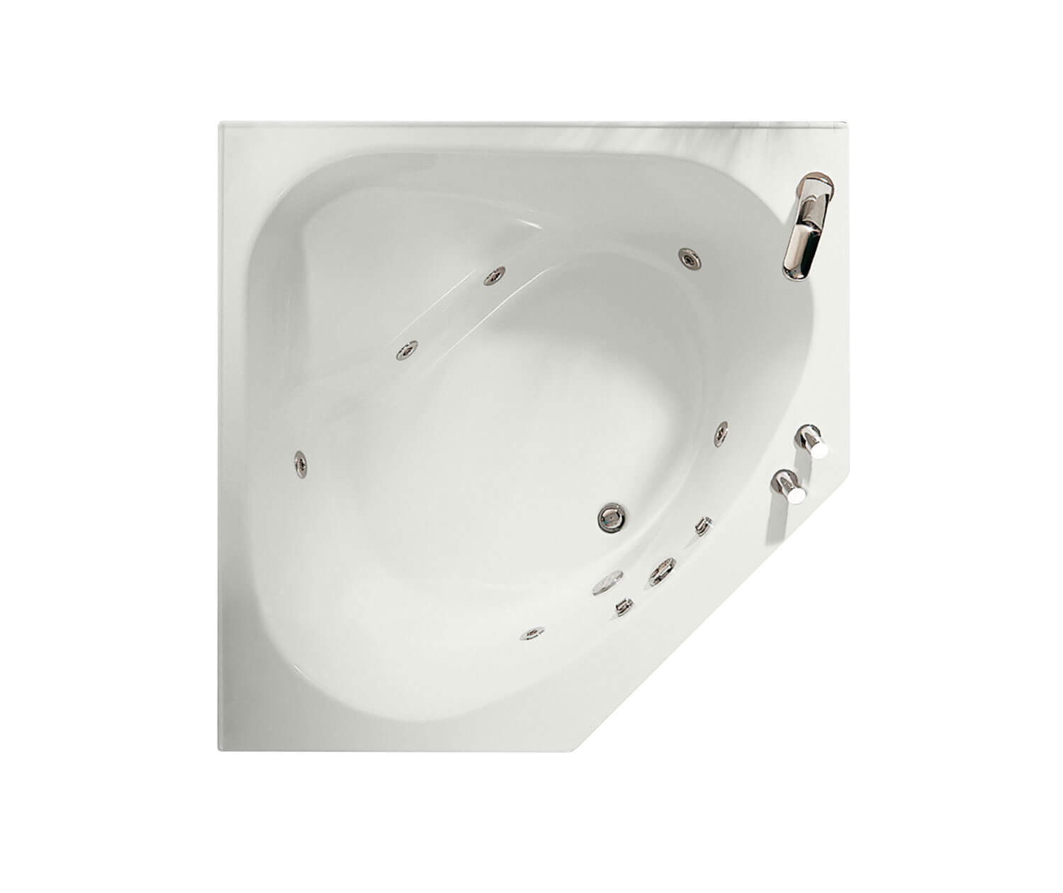 Tandem 5454 Acrylic Corner Center Drain Bathtub in White - Plumbing Market