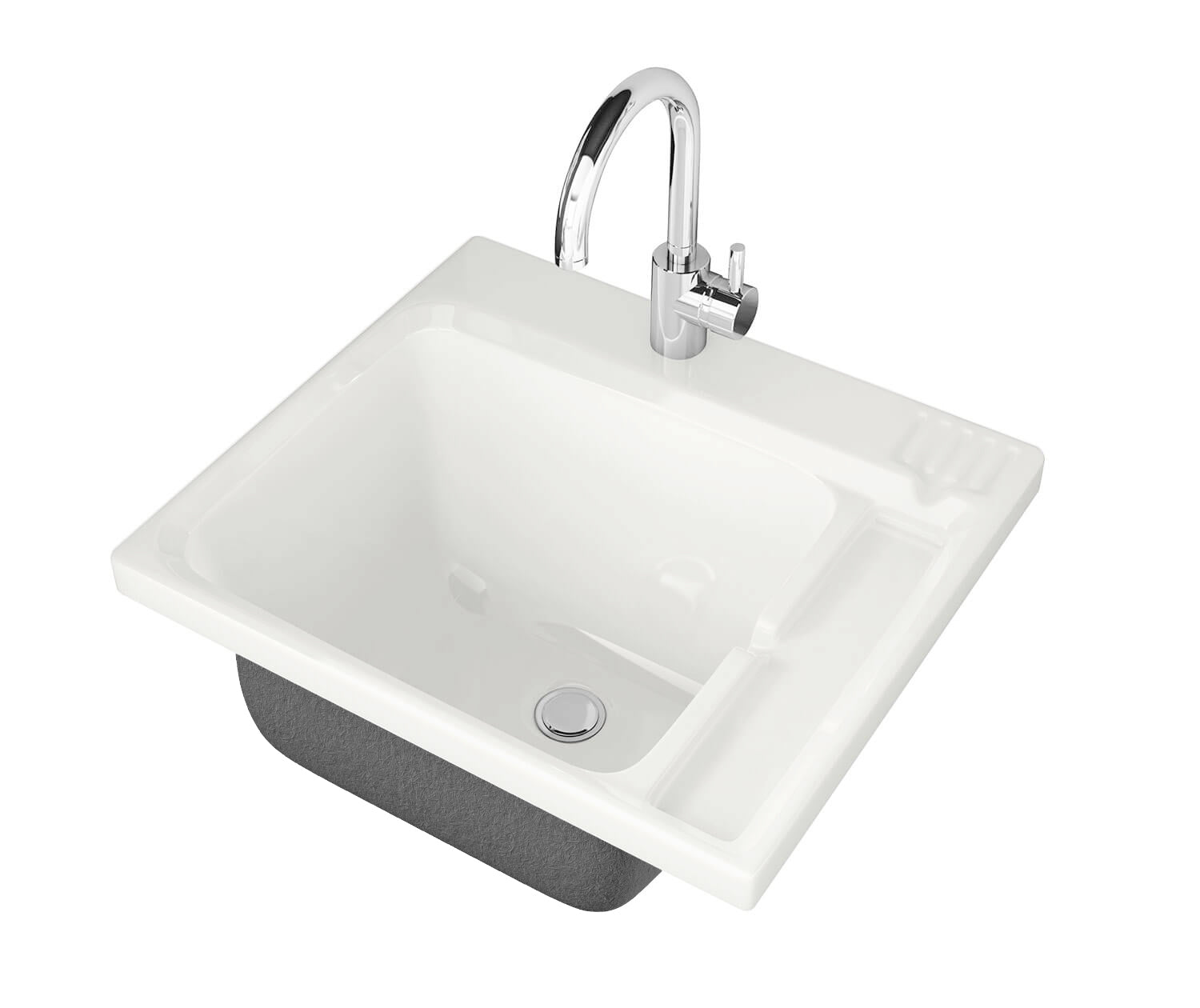 Maax Evia 25 x 22 Acrylic Single Bowl Sink in White 100898-000-001-000 - Plumbing Market