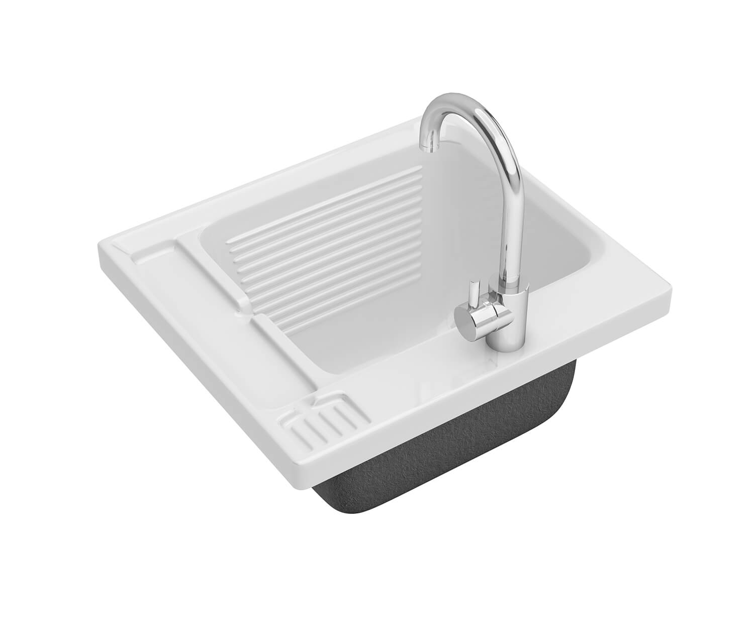 Maax Evia 25 x 22 Acrylic Single Bowl Sink in White 100898-000-001-000 - Plumbing Market