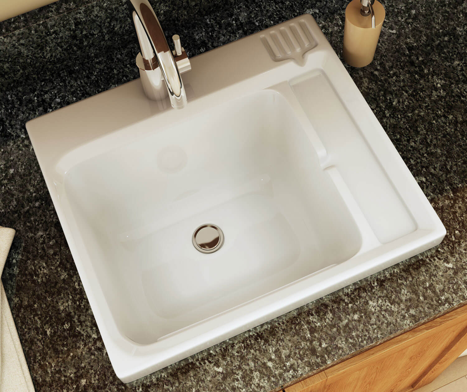 Maax Evia 25 x 22 Acrylic Single Bowl Sink in White 100898-000-001-000 - Plumbing Market