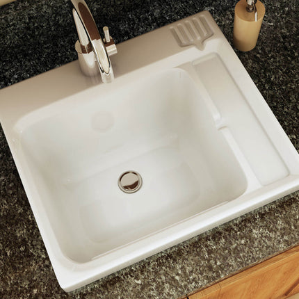 Maax Evia 25 x 22 Acrylic Single Bowl Sink in White 100898-000-001-000 - Plumbing Market