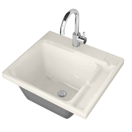 Maax Evia 25 x 22 Acrylic Single Bowl Sink in Biscuit 100898-000-007-000 - Plumbing Market