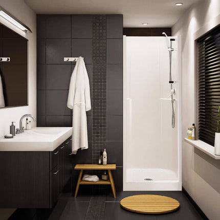 Biarritz 40 30 x 32 AcrylX Alcove Center Drain One-Piece Shower in White - Plumbing Market