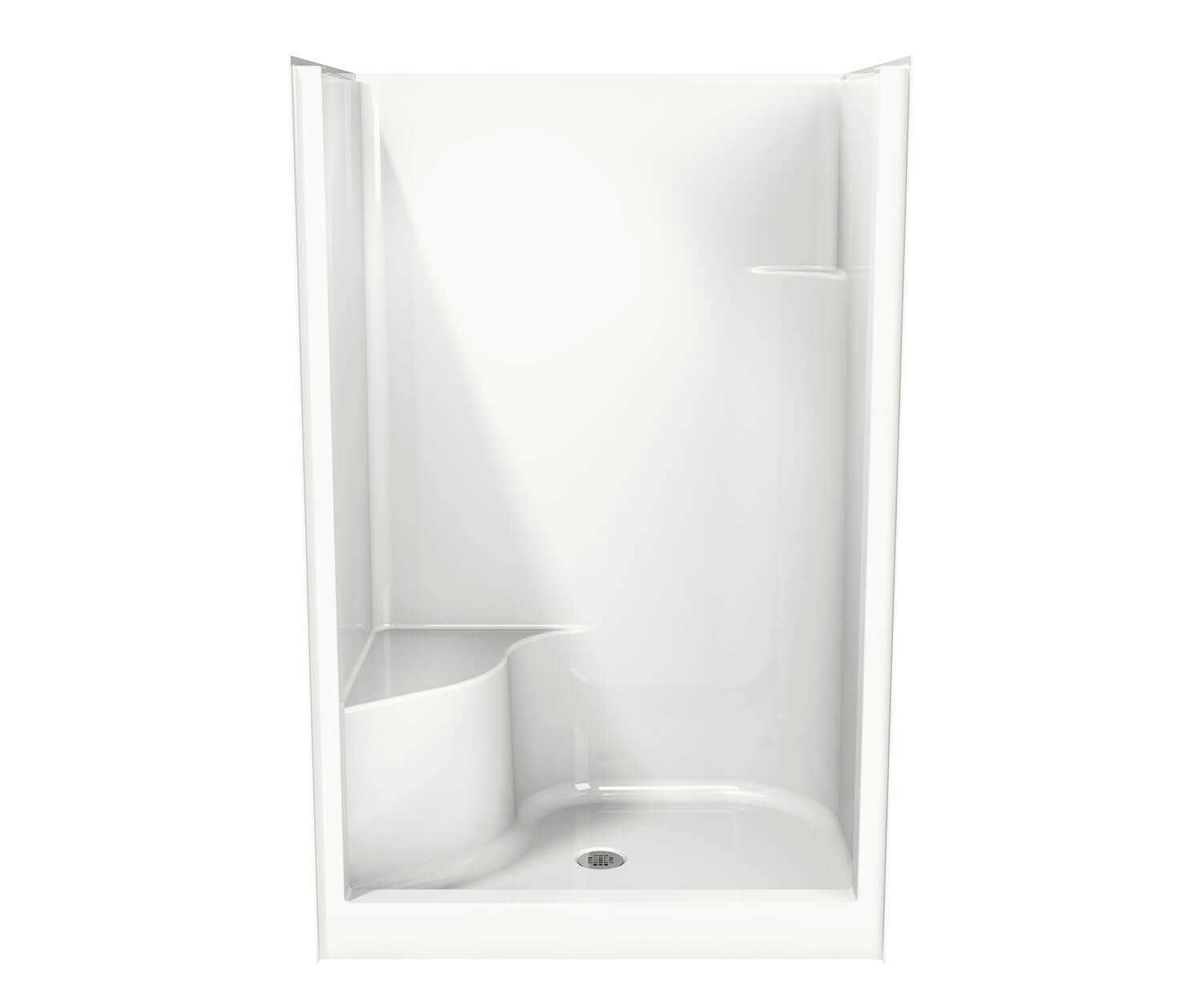 Carlton I 48 x 35 AcrylX Alcove Center Drain One-Piece Shower in White - Plumbing Market