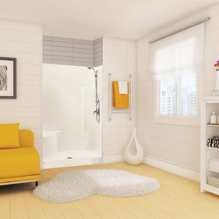 Carlton I 48 x 35 AcrylX Alcove Center Drain One-Piece Shower in White - Plumbing Market