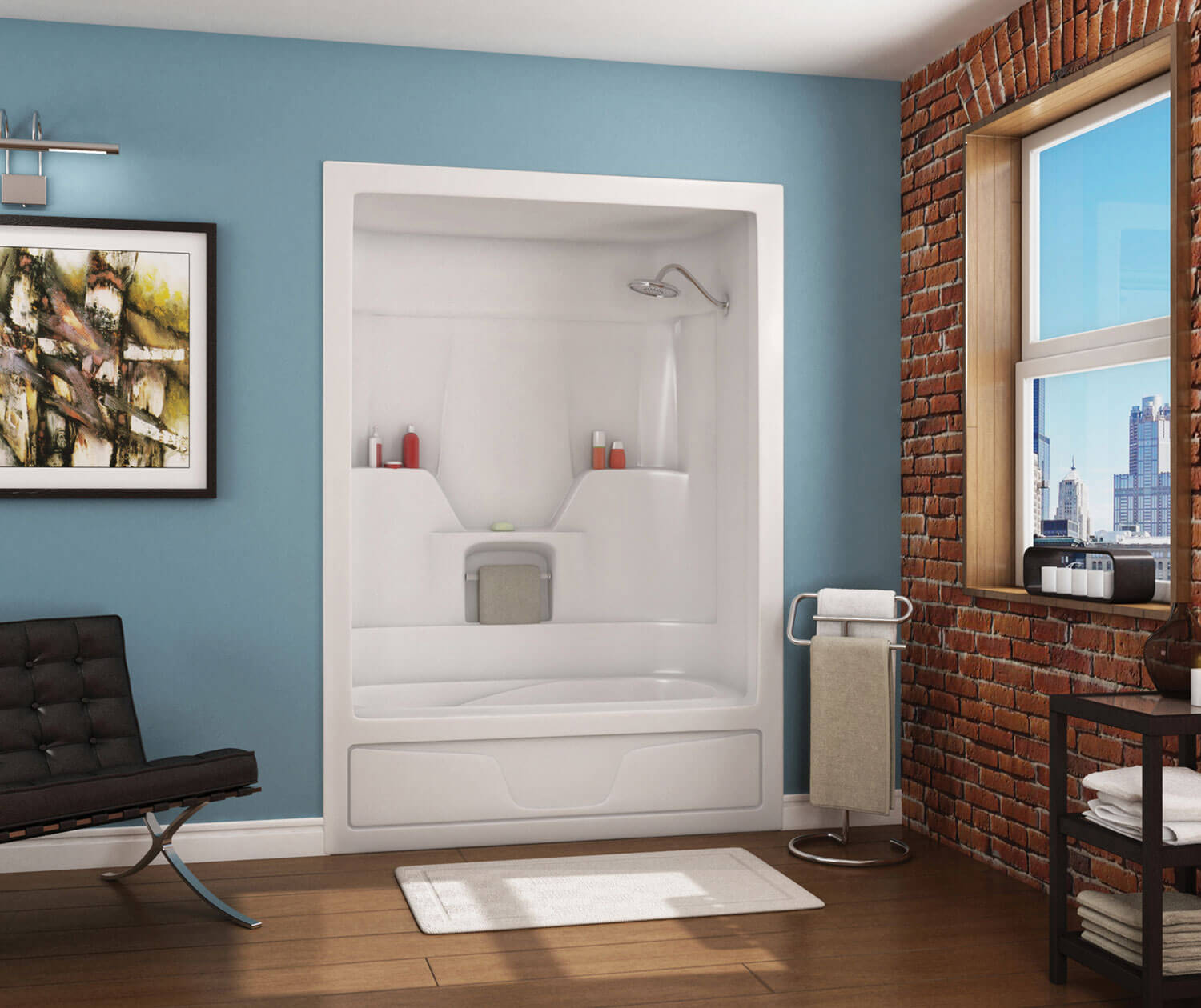 Aspen 60 x 31 Acrylic Alcove Left-Hand Drain One-Piece Tub Shower in White - Plumbing Market